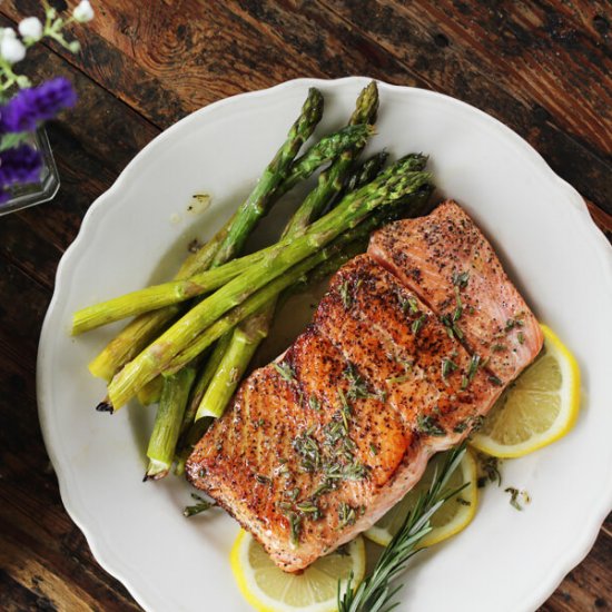 Pan Seared Salmon + Herbed Butter