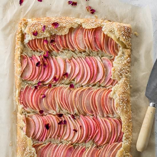 Tahini Frangipane Apple Galette