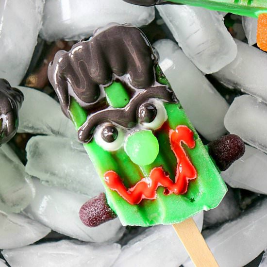 Frozen Frankenstein Pudding Pops