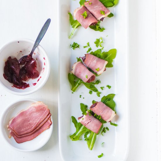 amuse of duck breast filet