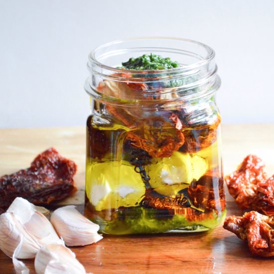 Sun dried tomatoes in a jar