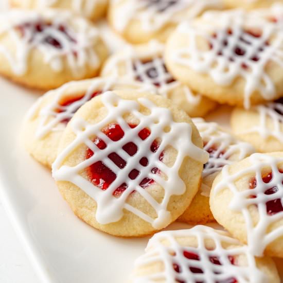 Raspberry Almond Shortbread Cookies