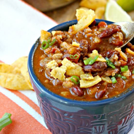 Vegetarian Lentil & Farro Chili