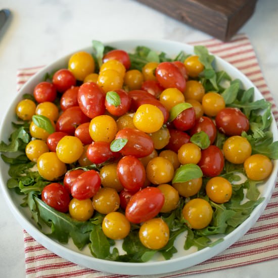 Warm Cherry Tomato & Basil Salad