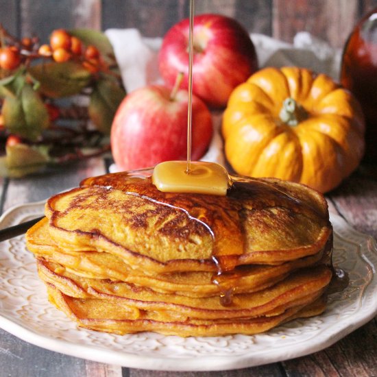 Spiced Pumpkin Apple Pancakes