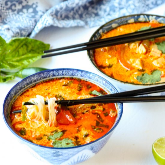 Thai Red Curry Chicken Soup