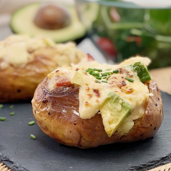 Chicken Mornay Baked Potatoes