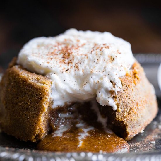 Paleo Pumpkin Lava Cakes