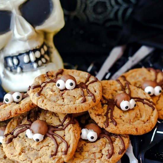 Malted Milk Ball Spider Cookies