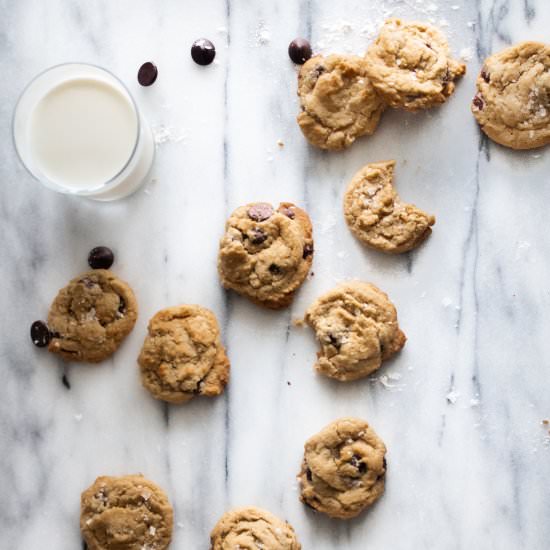 Mini Tahini Chocolate Chip Cookies