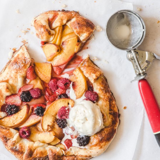 Galette with summer fruit