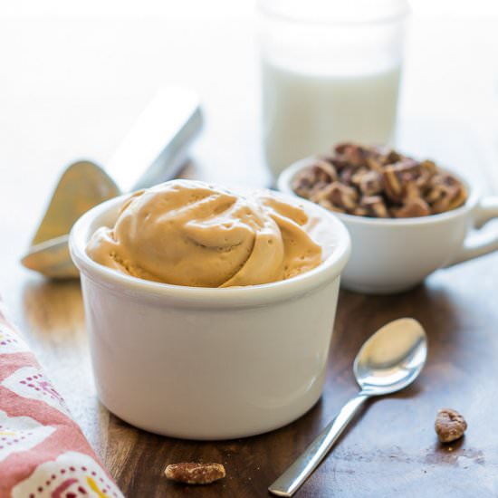 No-Churn Caramel Bourbon Ice Cream