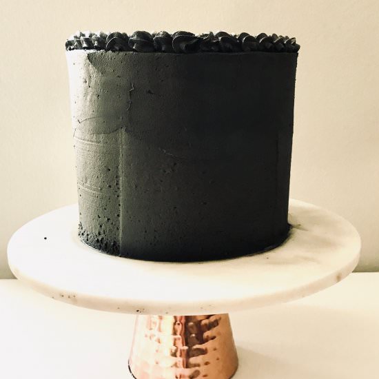 vanilla cake & pumpkin ganache