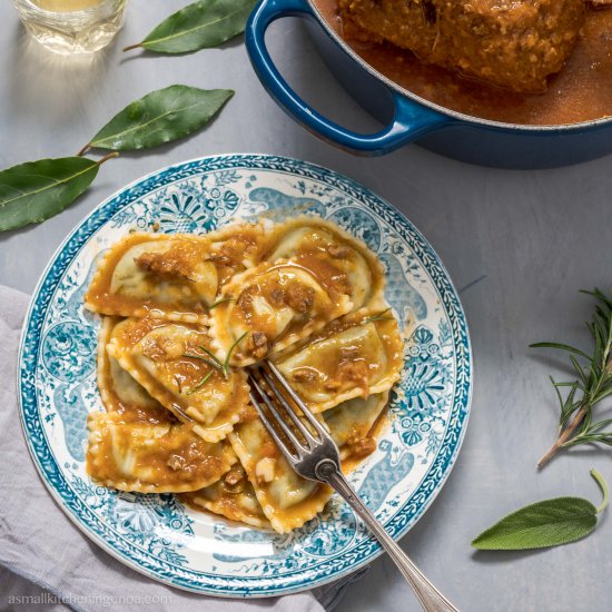 Genoese meat ravioli