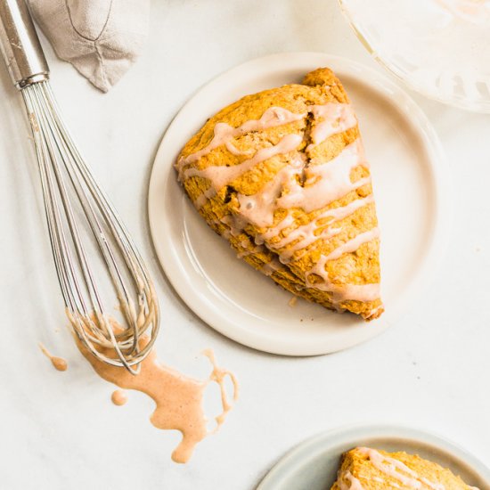 Pumpkin Scones with Maple Glaze