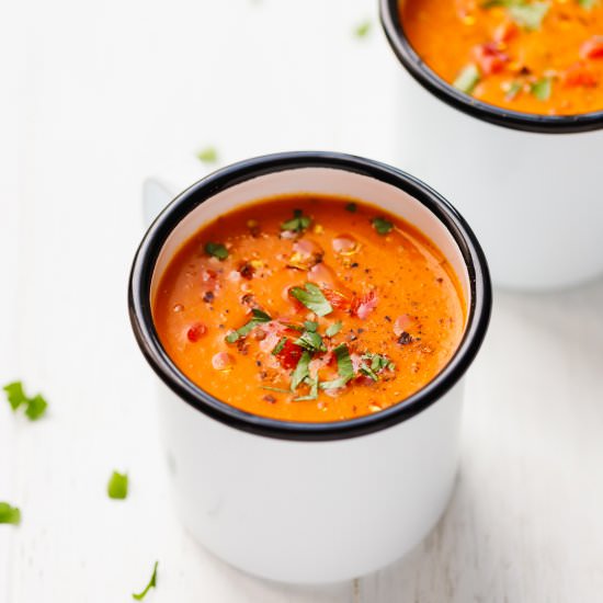 Low Carb Roasted Red Pepper Soup