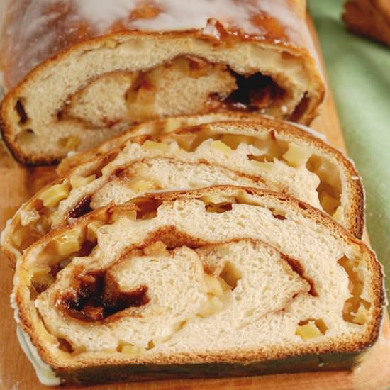 Glazed Apple Cinnamon Swirl Bread