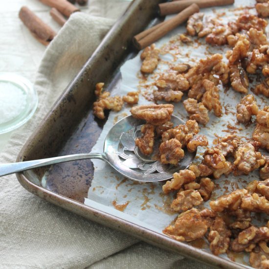 Maple Cinnamon Glazed Walnuts