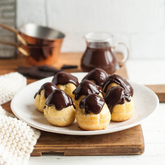 Profiteroles with Chocolate Sauce