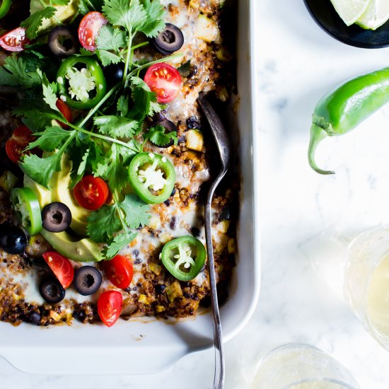 Quinoa Enchilada Bake with Black Beans