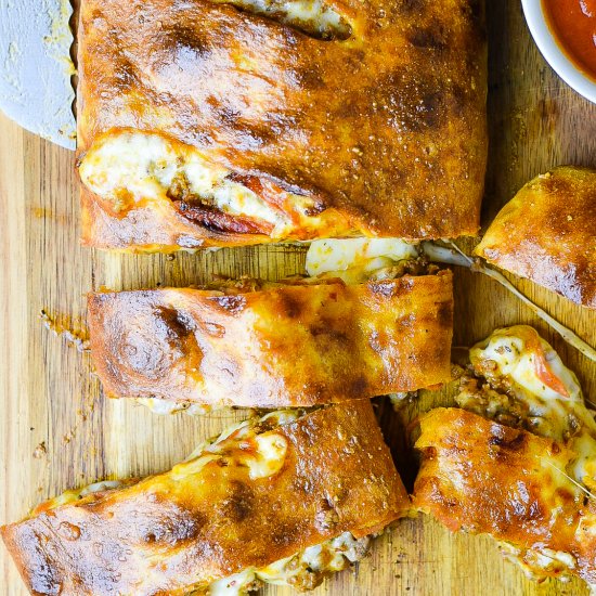 Italian Beef and Pepperoni Stromboli