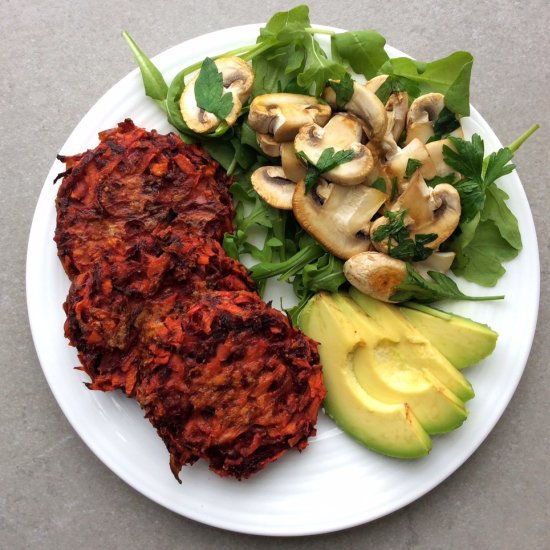 Beetroot and Carrot Fritters