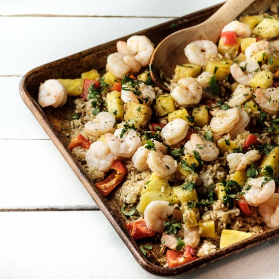 Sheet Pan Shrimp with Pineapple