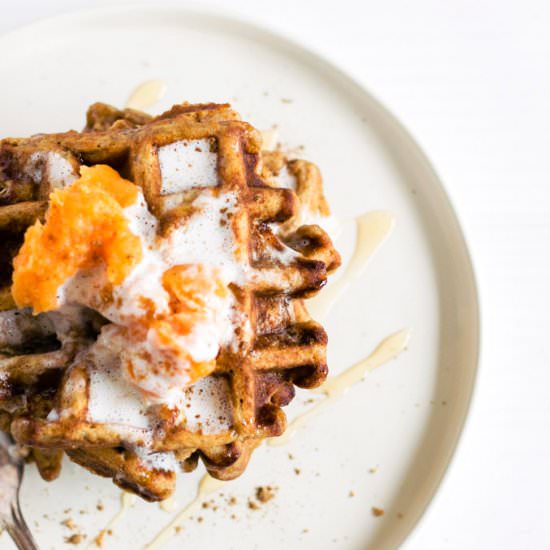 Sugar Free Pumpkin Spice Waffles