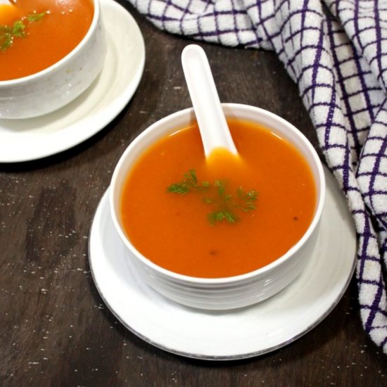 Zero Oil Carrot & Tomato Soup