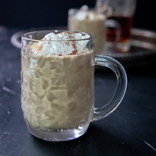 Pumpkin bourbon eggnog for two