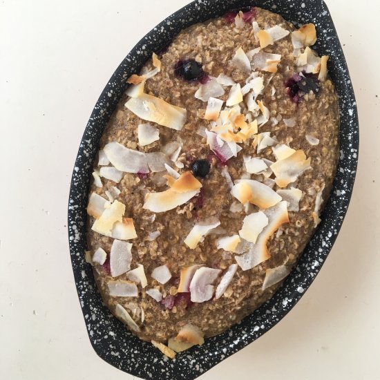 Coconut and berry baked oatmeal