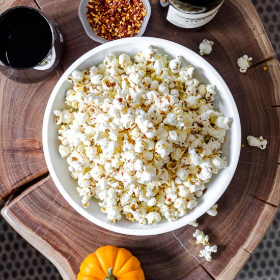 Spicy Parmesan Garlic Popcorn