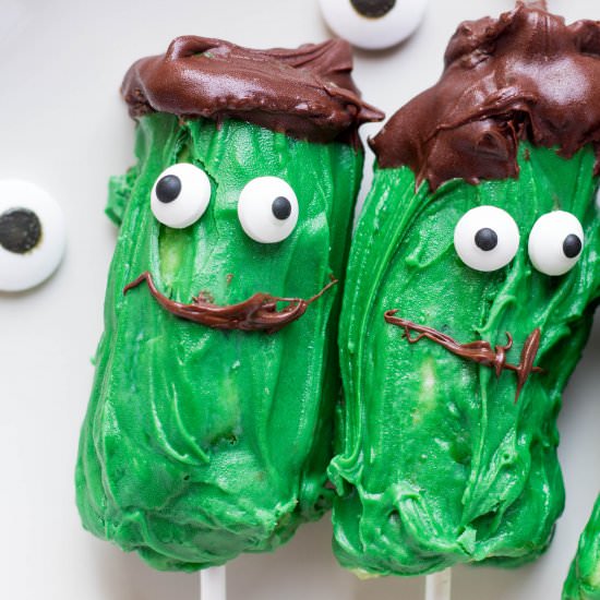 Frankenstein Banana Pops