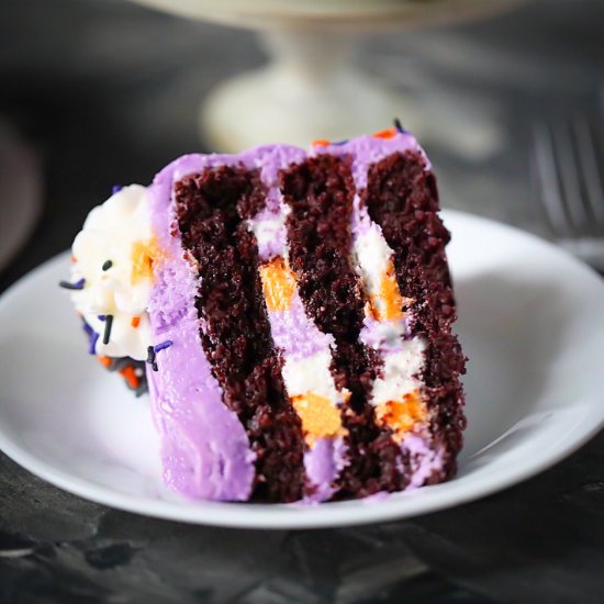 Spooky Purple Velvet Cake