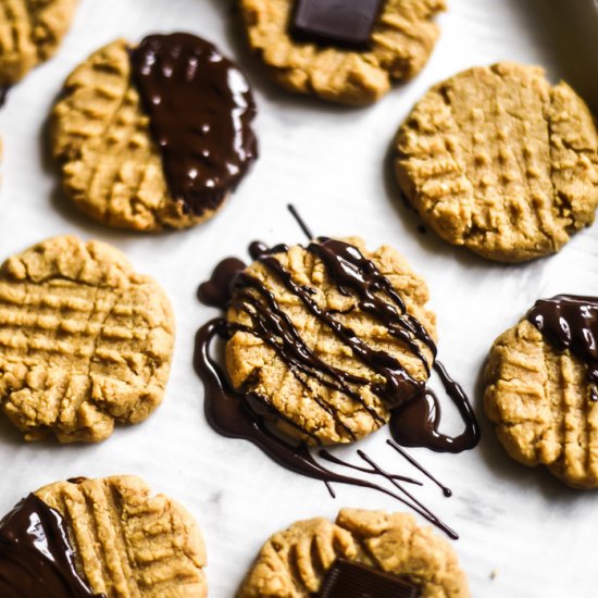 Chocolate Dipped PB Cookies