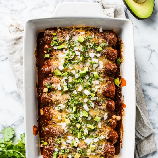 Red Chicken Enchiladas