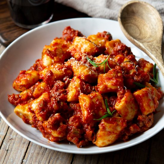 Easy Sausage Ragu & Ricotta Gnocchi