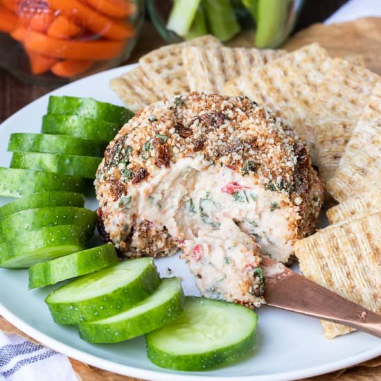 Vegan Bruschetta Cheese Ball