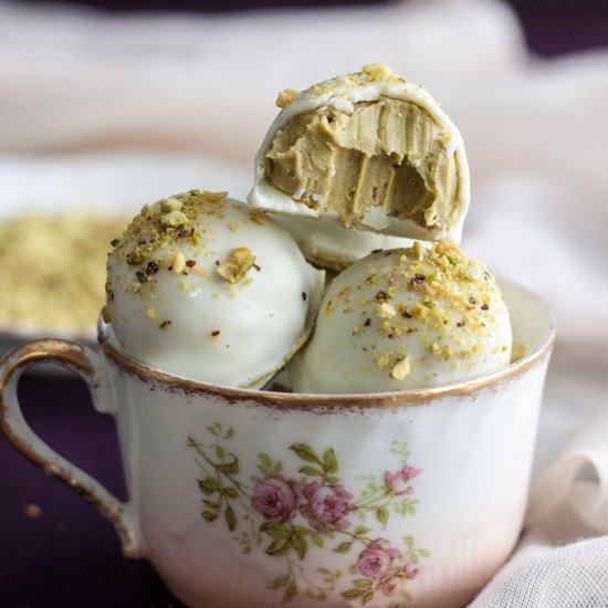 White Chocolate Pistachio Truffles