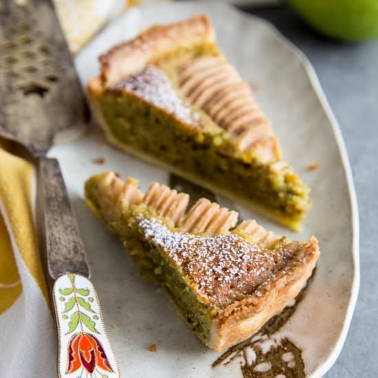 Pear Pistachio Frangipane Tart