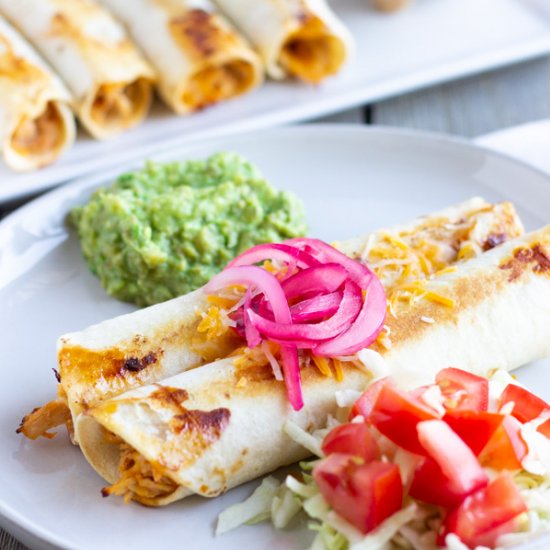 Baked Salsa Chicken Flautas