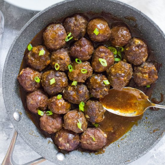 Hoisin Sriracha Glazed Meatballs