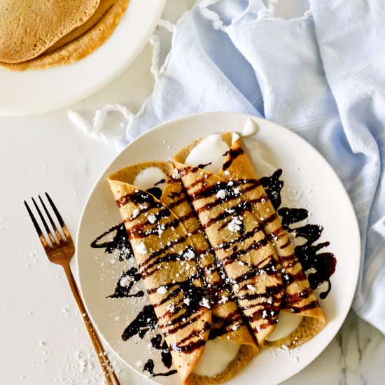 Healthy Whole Wheat Pumpkin Crepes