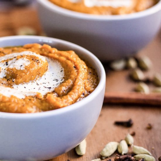 Sweet Potato and Carrot Chai Soup