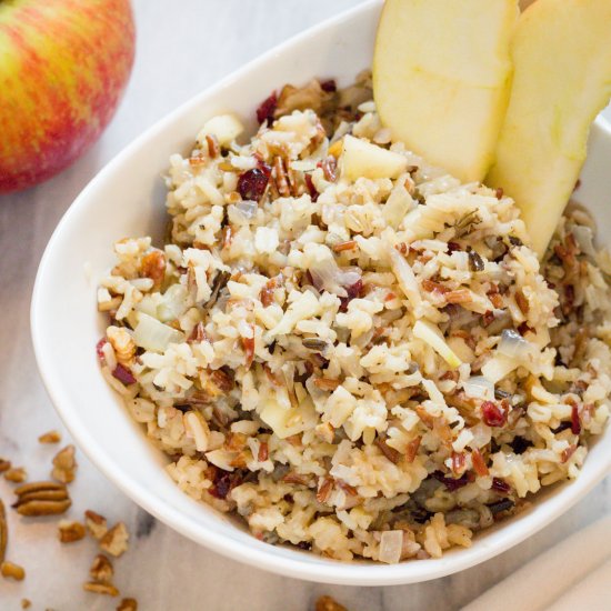 Cranberry Apple Pecan Wild Rice Bowl