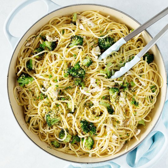 Spaghetti with Chicken & Broccoli