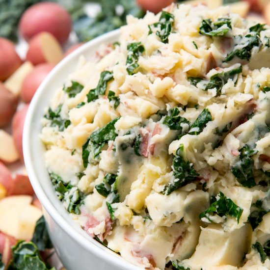 Salt and vinegar kale mashed potato