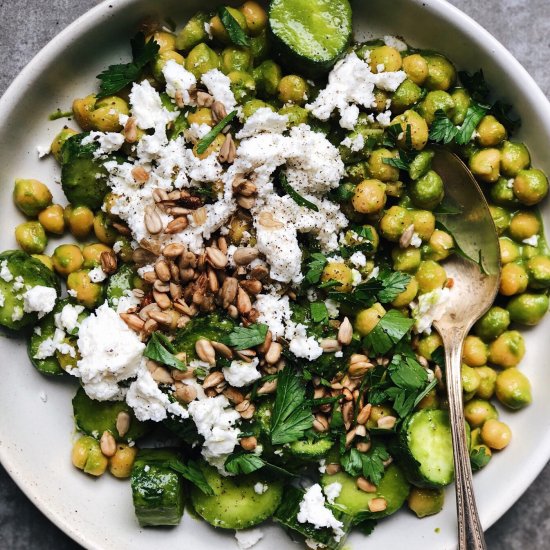 Spicy Green Chickpea Salad