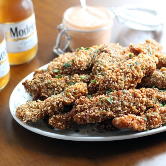 Corn Flake-Almond-Sesame Chicken