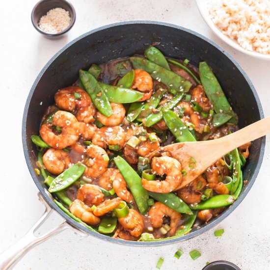 Stir-Fried Shrimp with Snow peas